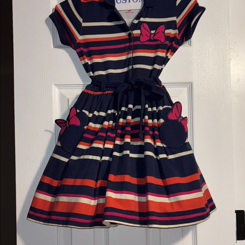 Striped Navy and Pink Kids Dress
